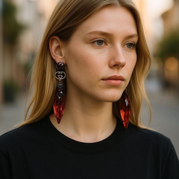 Gucci
Interlocking GG Crystal Drop Clio-On Earrings - Picture 5 of 9